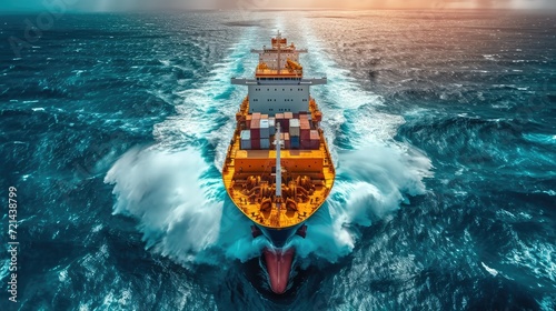 Canvas Print The Mighty Freight Vessel: A Display of Power and Utility