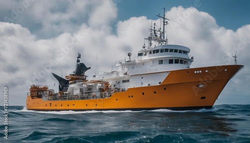 Ocean Research Vessel, an oceanographic research vessel on a scientific mission photo