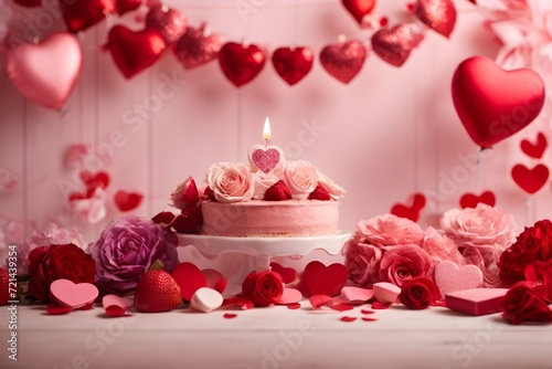 candle and rose petals