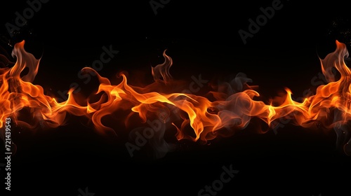 An image of a flame border with black realistic flames. © Elchin Abilov