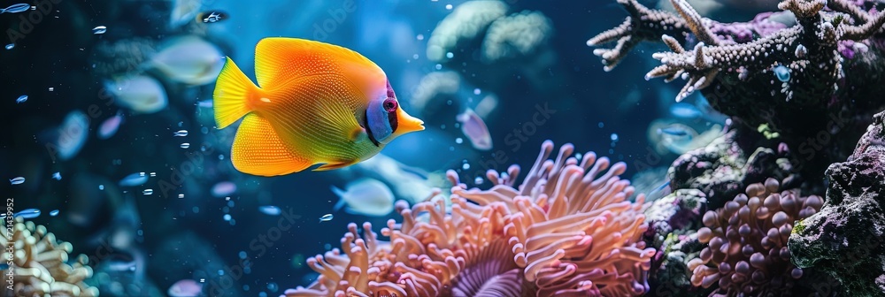 Naklejka premium Tropical fish in an aquarium