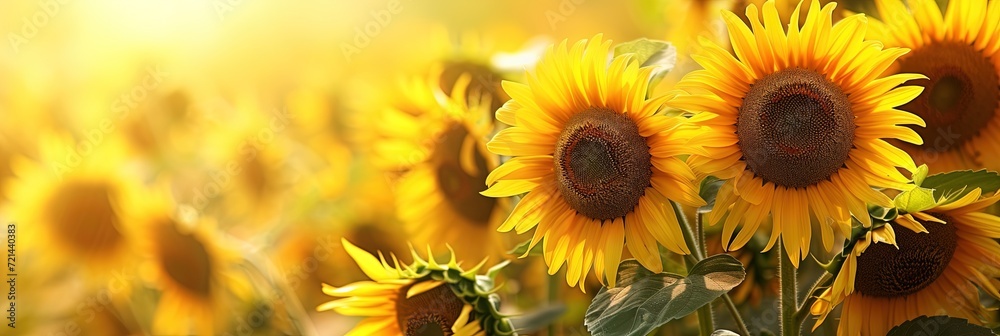 Fototapeta premium Colorful yellow sunflowers