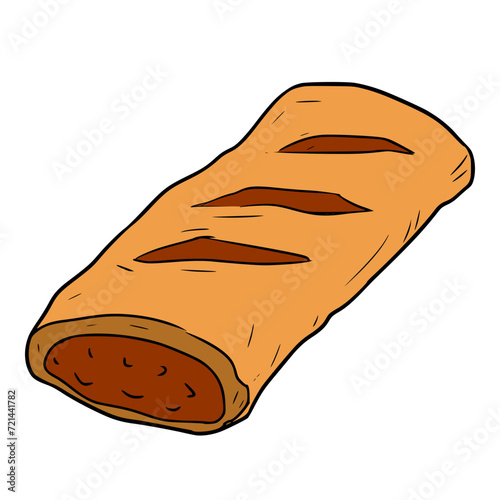 delicious sausage roll illustration vector