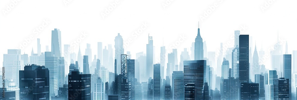 city skyline with skyscrapers 