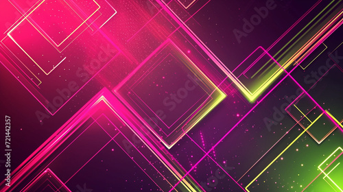 Fuchsia & neon green abstract shape background vector presentation design. PowerPoint and Business background.