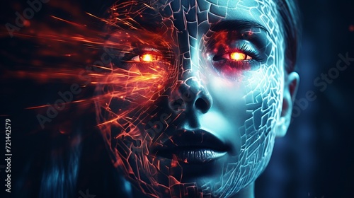 In the future, computer graphics will show a glowing human face.