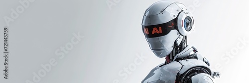 AI Robot - artificial intelligence humanoid robot on solid background with copy space