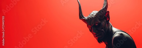 The Devil (Satan) with copy space on solid background