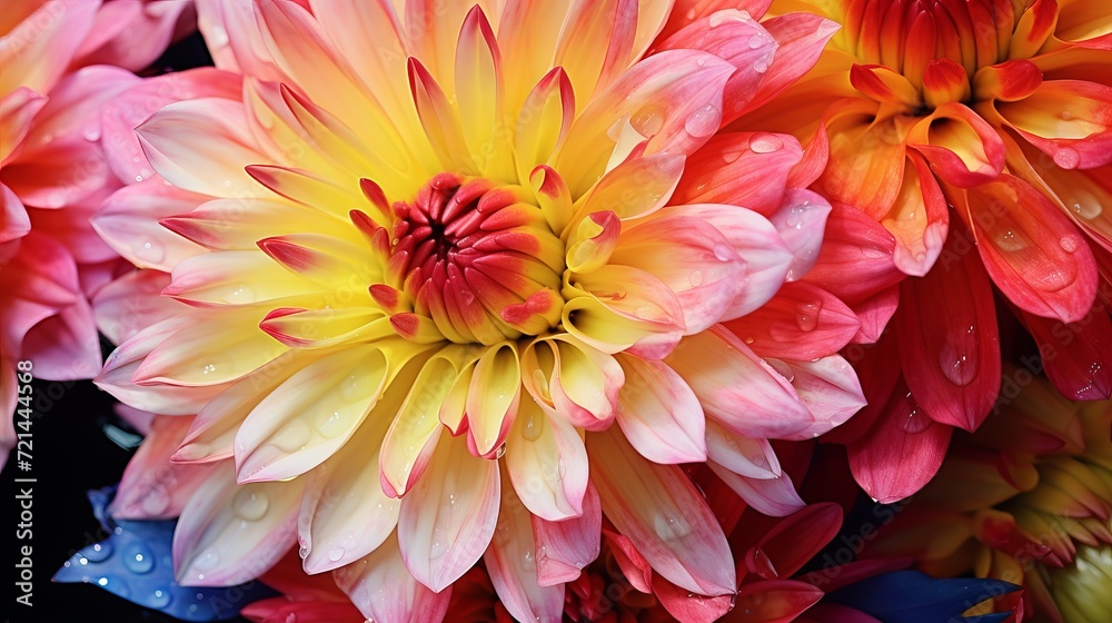 Obraz premium The beauty of nature can be seen in the close up multi colored flower petals