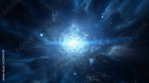 The blue universe has a star explosion
