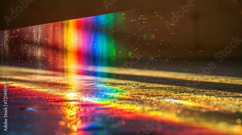 Spectrum of light refracted through a prism, creating a rainbow of colors