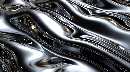 Waves of liquid metal in a 3D Max design, rippling across the screen to form a fluid, abstract pattern wallpaper