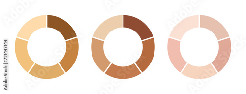 Human skin tone set light to dark in circle infographic style Skin tan tone with Light pale, pale, brown, tanned, dark brown and black skin tone shades in group circle with names - Vector Art photo