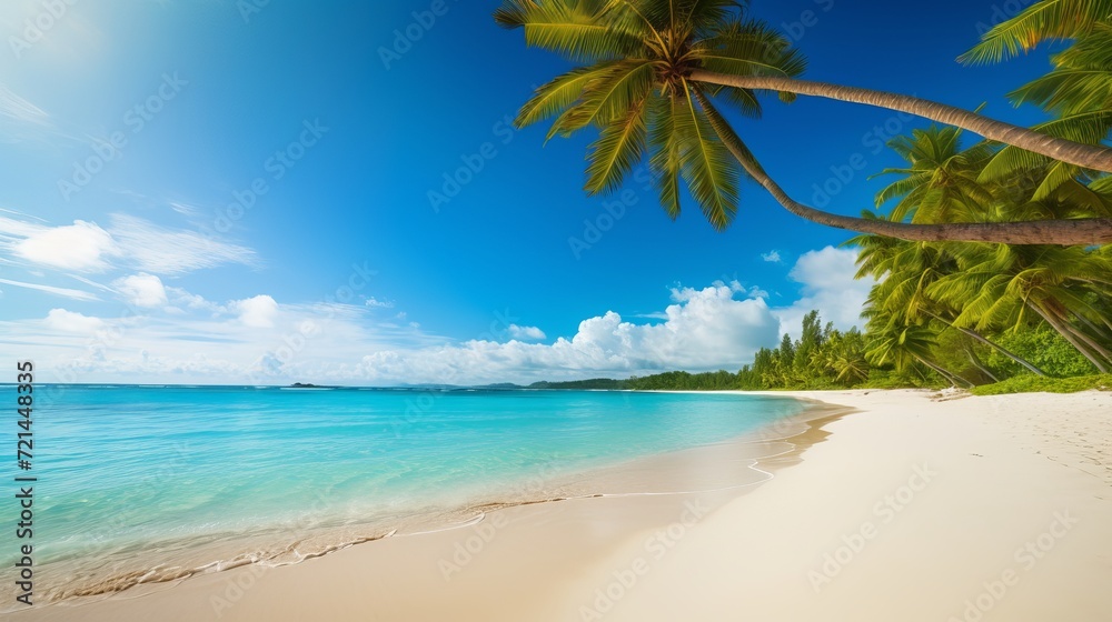 A beach and sea that is both beautiful and tropical