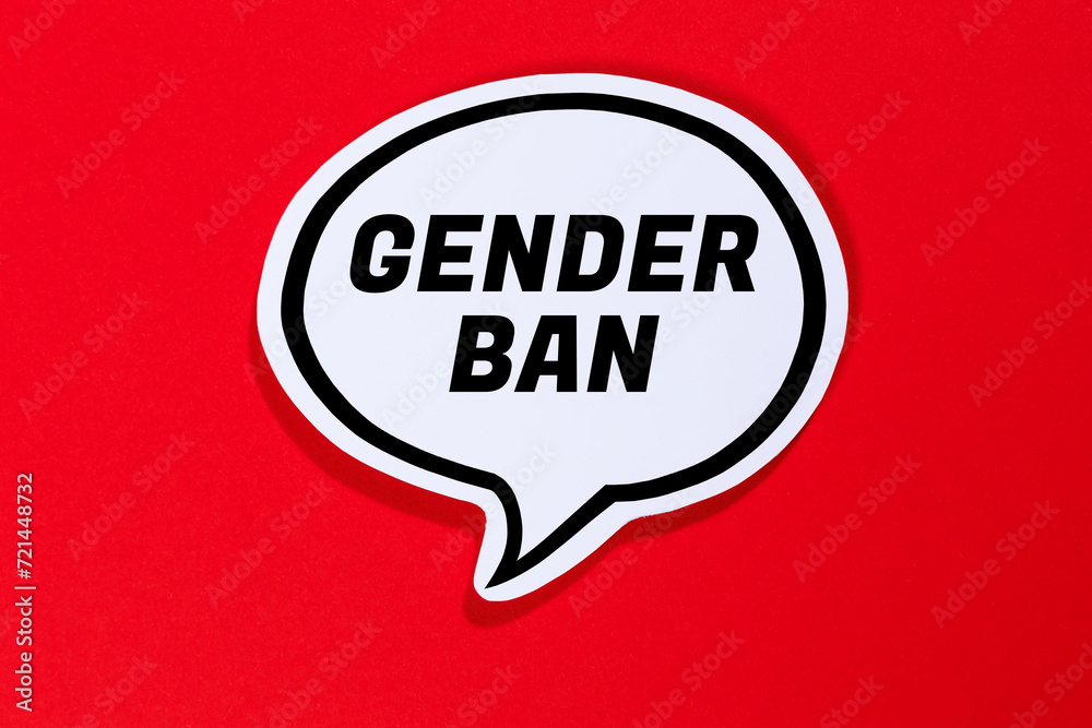Gender ban against gender-appropriate language in speech bubble communication concept Gender ban against gender-appropriate language in speech bubble communication concept