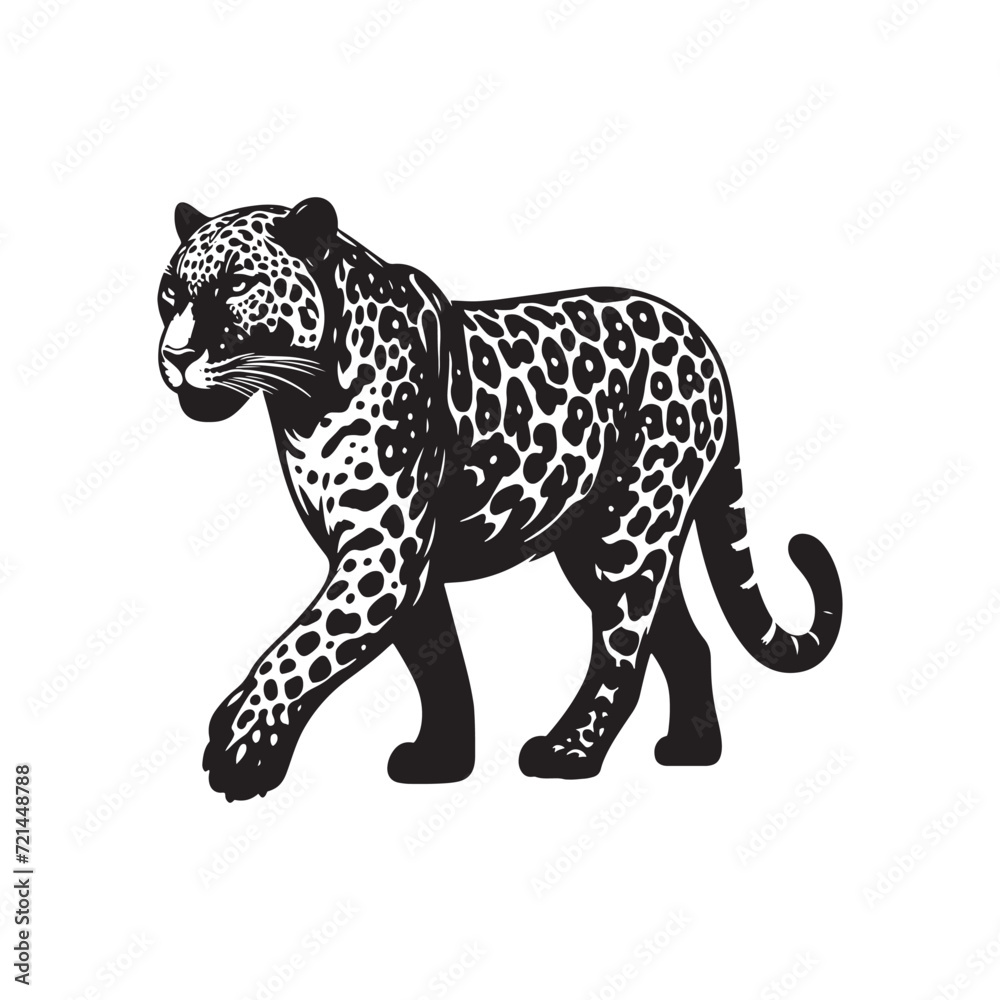 Eclipsed Majesty: Jaguar Silhouettes Eclipsing the Landscape with their Majestic Presence - Jaguar Illustration - Jaguar Vector
