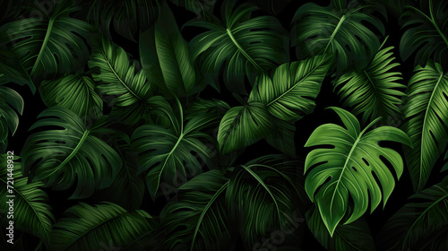beautiful drawing inspired tropical leaves  wallpaper design