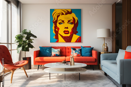 Vintage Retro living room Decor with Bold Pop Art Accents