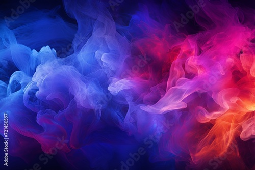 Vibrant smoke effect neon abstract background and Colorful fog waves of neon swirling background