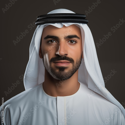 Portrait of an arab man “Emirati” with kandora.