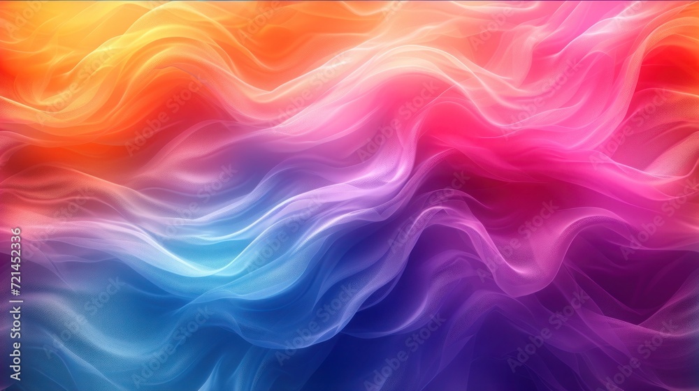 Abstract rainbow background made of thin transparent fabric, creates a mesmerizing and attractive design that evokes inspiration and joy Abstract rainbow background made of thin transparent fabric, creates a mesmerizing and attractive design that evokes inspiration and joy