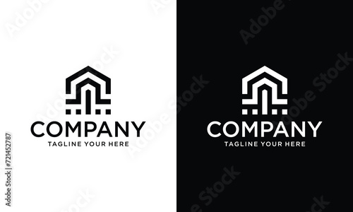 custom homes logo design concept with simple, minimalist and modern styles.