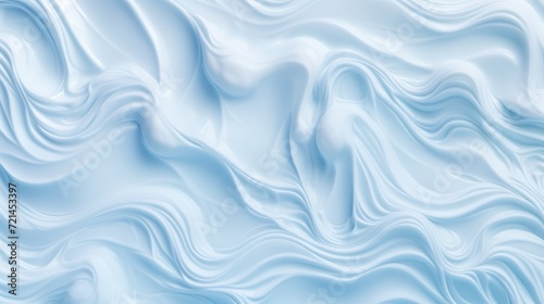 Blue liquid is covered in waves of foam