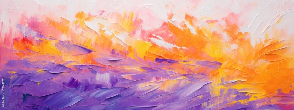 Vibrant textured artwork created with oil paints on canvas.