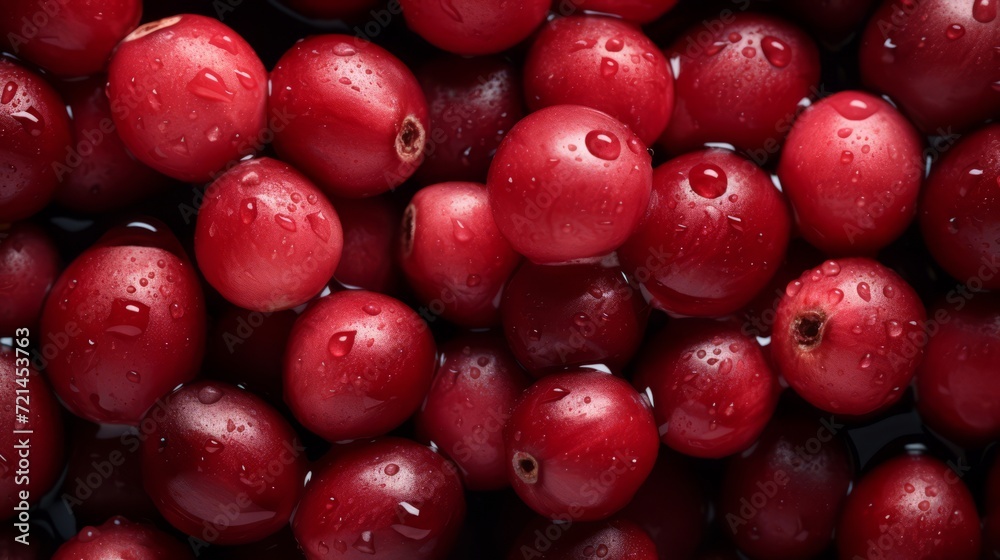 Red Cranberry close up. Fresh Cranberry. Food texture photography. Minimalism. Food photography. Horizontal format Red Cranberry close up. Fresh Cranberry. Food texture photography. Minimalism. Food photography. Horizontal format