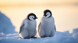 Emperor penguin chicks are found on the ice of antarctica.