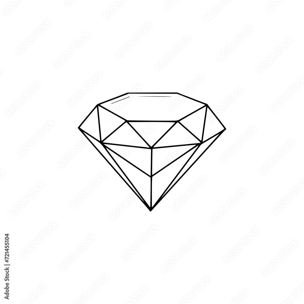 Diamond sketch icon isolated on background Diamond sketch icon isolated on background