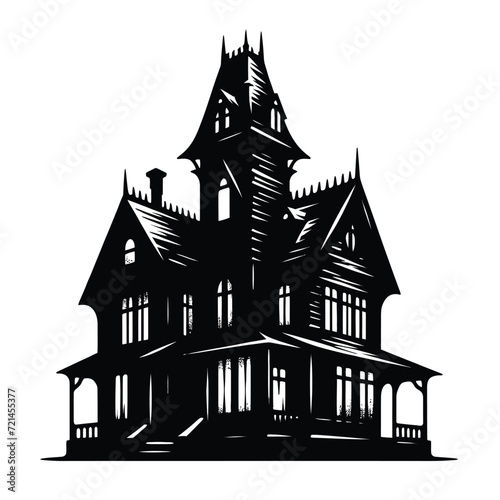 Gothic Haunted House Silhouette