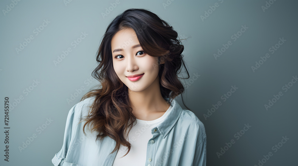 asian woman wearing jeans smiling asian woman wearing jeans smiling