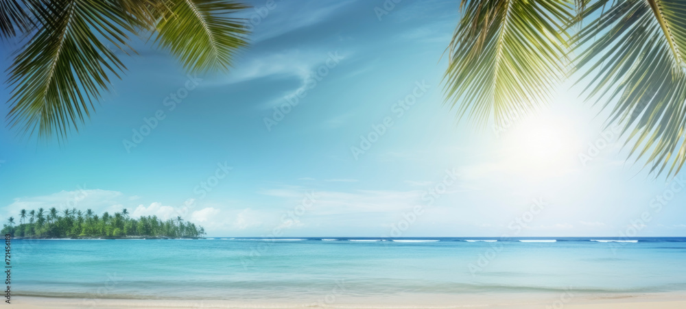 Tranquil Beach Paradise with Palm Trees