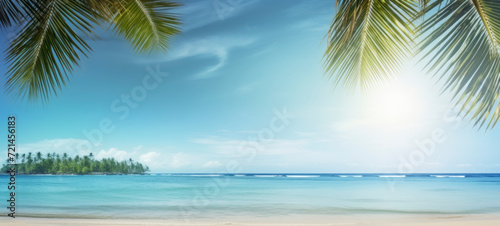 Tranquil Beach Paradise with Palm Trees © spyrakot
