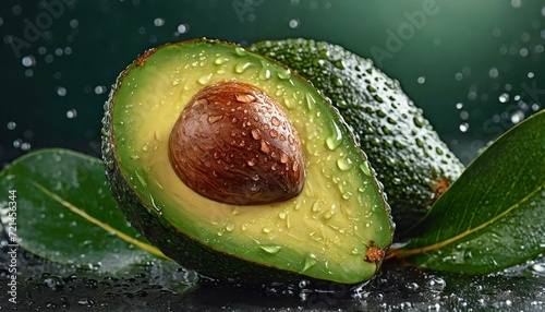 Zielony, dojrzały owoc Avocado. Generative AI