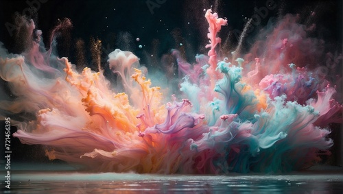 explosion paint of smoke
