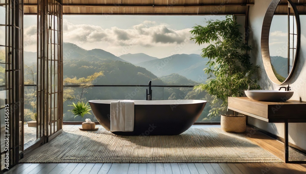 Modern Minimalist Style Bathroom - Japanese or Eastern Inspired Interior Design - Bathroom with Zen-styled Atmosphere Modern Minimalist Style Bathroom - Japanese or Eastern Inspired Interior Design - Bathroom with Zen-styled Atmosphere