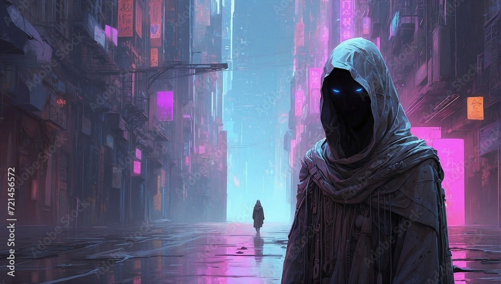 A mysteriously ethereal digital nomad drifts through A mysteriously ethereal digital nomad drifts through