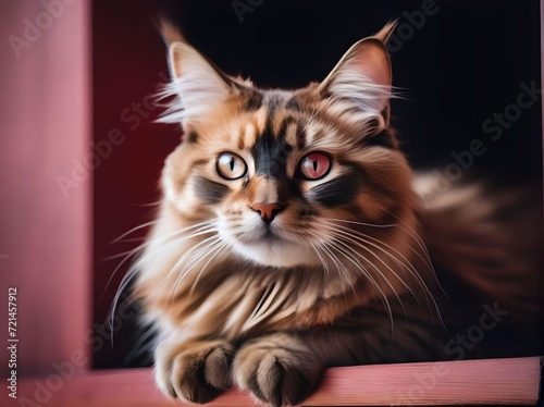 portrait of a cat with a background