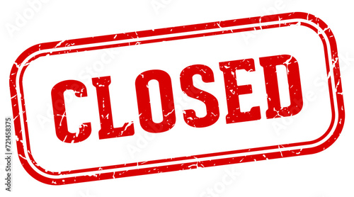 closed stamp. closed rectangular stamp on white background