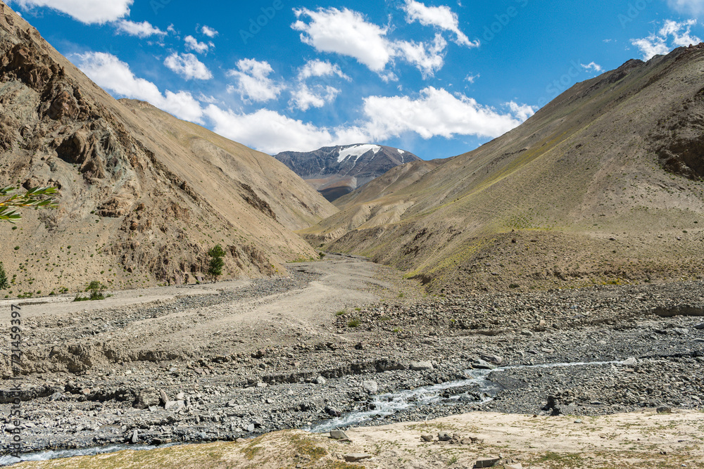 landscape of markha trekking in leh ladakh, india