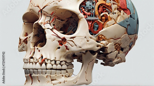 Anatomy of human skull. generated with ai photo