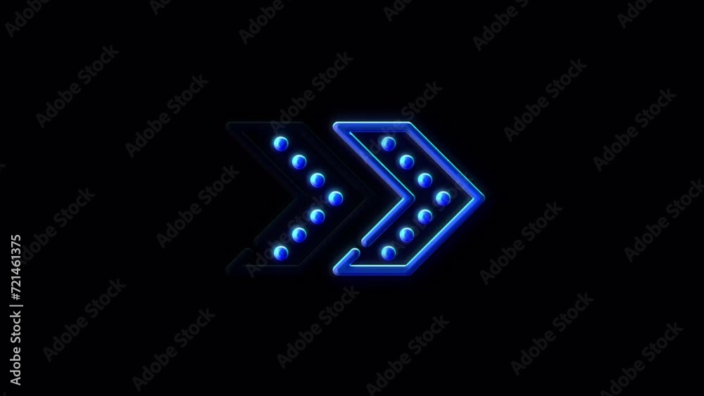Collection of glowing neon signs and arrows in blue color. Transparent ...