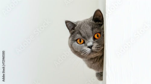 British Shorthair cat peeking 2