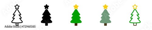Pine icon set. Fir tree vector set. Christmas tree icon set. Isolated graphic illustration pine. Simple Tree icon in vector design flat style