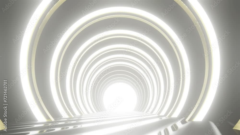 3D rendering of an empty white tunnel corridor. Abstract interior curved frame geometric structure design for trade show display background. 3D rendering of an empty white tunnel corridor. Abstract interior curved frame geometric structure design for trade show display background.