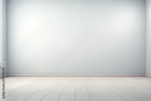  Minimalist Scandinavian Style Interior with Soft Blue Walls and White Wooden Flooring  Clean and Bright Empty Room Design for Modern Home Decor  Elegant Product Display  or Calm Zen Space Concepts 