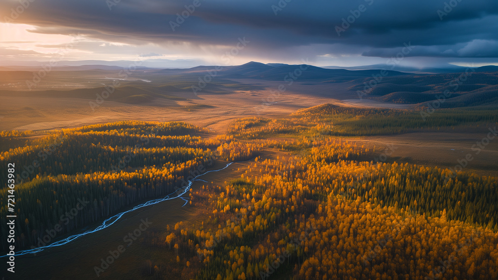 Aerial View of the Siberian Landscape Aerial View of the Siberian Landscape