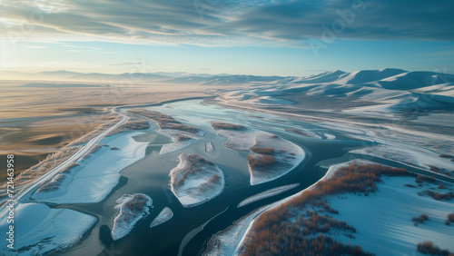 Aerial View of the Siberian Landscape photo